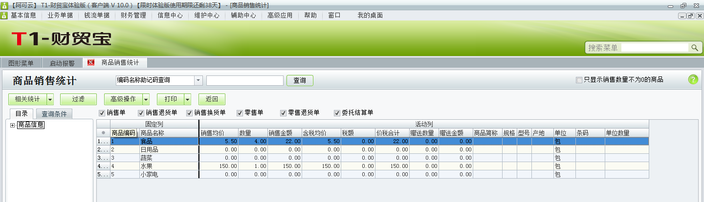 用友t1財貿(mào)寶10.0如何查詢銷售統(tǒng)計？