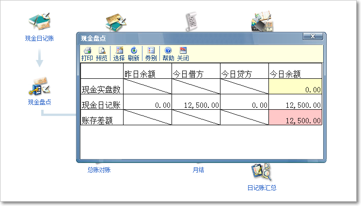 用友T3普及版出納與會計對賬